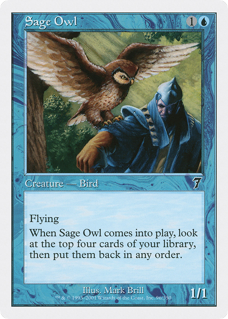 owl mtg cards Magic: the Gathering - Rimefeather Artwork is hand Sage Owl | Weatherlight |