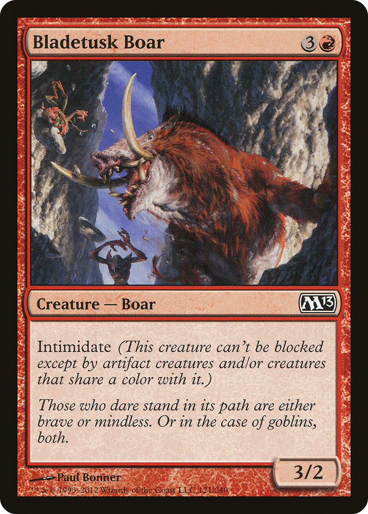mtg boar cards Bladetusk (M13-121) - Magic 2013 Foil Boar attacks Historic 101: Hateboar