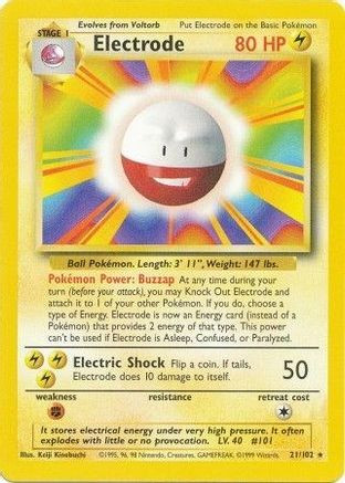 ポケモンカード ELECTRODE 21/102 マルマイン 英語版 Electrode 21/102 - Base - Game Nerdz