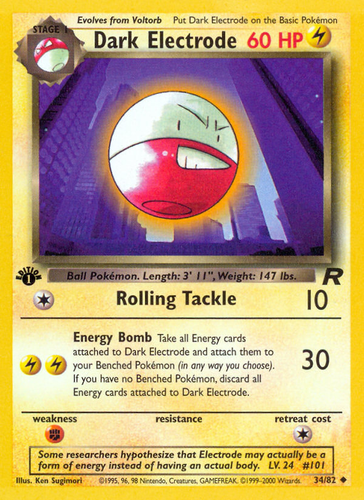electrode pokemon card worth 22/108 Uncommon Colorless Explosion (120) This Pokmon also does 90 damage to itself Pokemon Trading Card Game Hidden