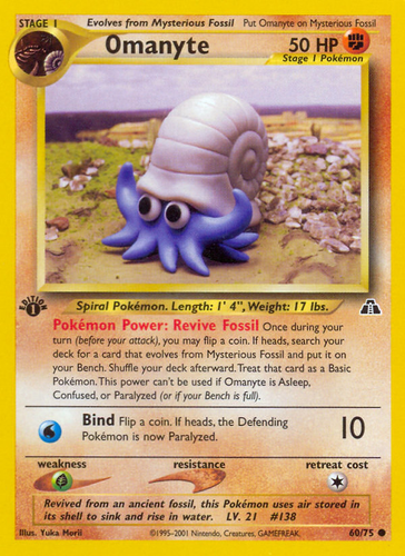 Omanyte 60/75 - Neo Discovery 1st Edition - Game Nerdz