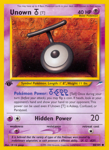 unown pokemon card 1995 price - Neo - Neo Discovery - [I] Pokmon Hit Points40 HP Form Unown U #51 Prices |