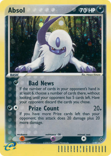 Absol 1/97 - Dragon Reverse Holofoil - Game Nerdz