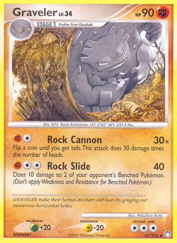 Graveler 51/123 - Mysterious Treasures Reverse Holofoil - Game Nerdz