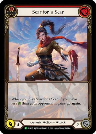 Scar for a Scar (FAB015) Flesh and Blood: Promo Cards 1st Edition Rainbow  Foil - Game Nerdz