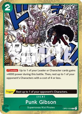 Punk Gibson (OP01-058) Romance Dawn Foil - Game Nerdz