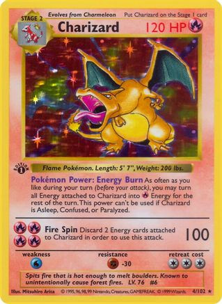 pokemon card charizard 4/102 Sold at Auction: 1999 Pokmon #4/102 Base Set Hologram You are purchasing a 1999 Pokemon Game Charizard Holo PSA 4 #4 JUST ENDED $72,000 CGC 10