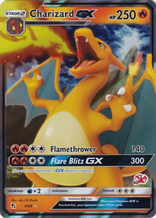 魂売り　英語版　foil Charizard GX - 9/68 (#60 Charizard Stamped) 9 - Battle Academy