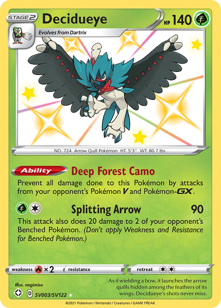pokemon decidueye card ex 015/197 Double Rare - Obsidian Flames This is a pack of trading cards Pokemon Sword & Shield Astral