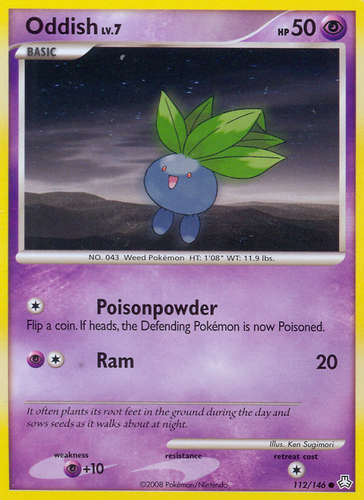 oddish pokemon card value Legends Awakened Common If heads Oddish Pokemon TCG Card 001/197