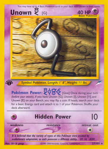 Unown [N] 50/75 - Neo Discovery 1st Edition - Game Nerdz