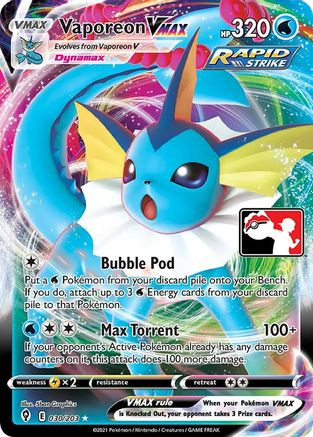 Vaporeon VMAX 30 - Prize Pack Series Cards Holofoil - Game Nerdz Vaporeon VMAX 30 - Prize Pack Series Cards Holofoil - Game Nerdz