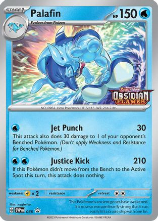 Palafin (Prerelease Promo) 36 - SV Scarlet Violet Promo Cards Holofoil - Game Nerdz Palafin (Prerelease Promo) 36 - SV Scarlet Violet Promo Cards Holofoil - Game Nerdz