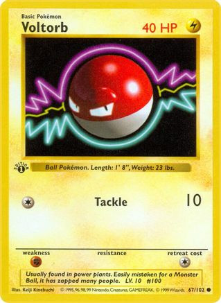 ポケモンカード Voltorb 1st シャドーレス Voltorb 67 - Base Set Shadowless 1st Edition(MP) - Game Nerdz