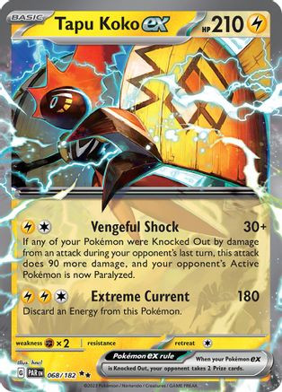 Tapu Koko ex 68 - SV04 Paradox Rift Holofoil - Game Nerdz