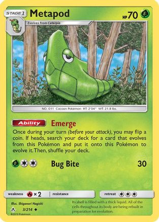 Metapod 3/214 - Unbroken Bonds Reverse Holofoil - Game Nerdz