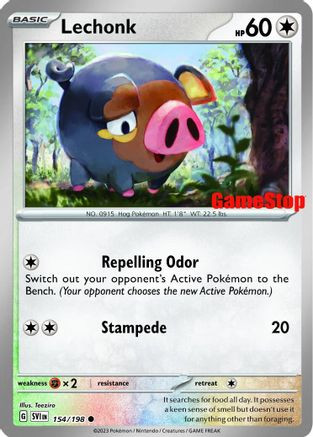 Lechonk - 154/198 (GameStop Promo) 154 - Miscellaneous Cards Products  Reverse Holofoil - Game Nerdz