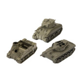 World of Tanks Miniatures Game: Wave 3 Tank Platoon - American (M4A1 Sherman (76mm), M7 Priest, M18 Hellcat) (PREORDER)