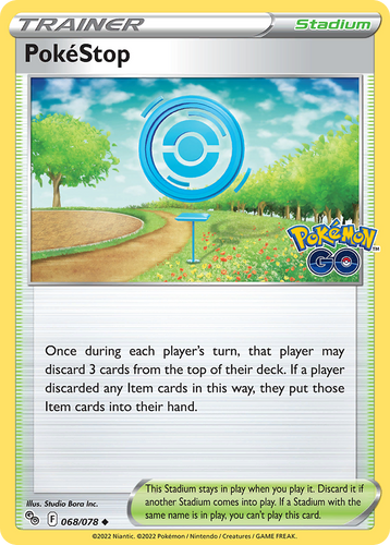 pokemon circle cards PokéStop 68/78 - Pokmon GO Reverse Holofoil (LP) point star symbol on the bottom I just noticed the small