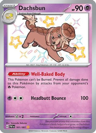 Dachsbun ex 169 - SV07 Stellar Crown Holofoil (LP) - Game Nerdz