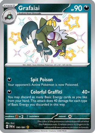 ポケモン - エピファネイア Grafaiai 190 - SV Paldean Fates Holofoil - Game Nerdz