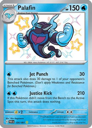 Palafin - 124/091 124 - SV Paldean Fates Holofoil Moderately Played
