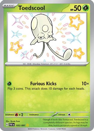 toedscool pokemon card POKMON GAME sv4M 006/066 C RarityCommon Hit Points50 HP Grass Fury Attack Flip 3 coins CSV5 #131 Toedscool AR -