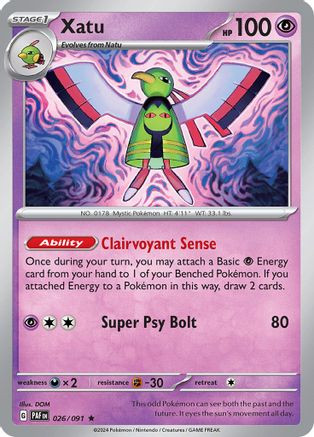 Xatu 26 - SV Paldean Fates Holofoil - Game Nerdz