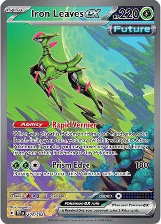 Pokemon Temporal Forces Special Illustration Rare Iron Leaves ex #203 Pokemon Temporal Forces Special Illustration Rare Iron Leaves ex #203