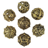 Forged Gaming: Dragons Bauble Antique Gold Hollow - Metal RPG Dice Set (7ct)