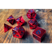 Forged Gaming: Lore Polished Red with Starry Mica - Polyhedral Metal Dice Set (7ct)