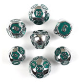 Forged Gaming: Cyborg Green - Metal RPG Dice Set (7ct)