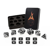 Forged Gaming: Guardian Silver Black - Metal Dice Set (10ct)