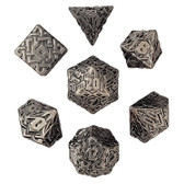 Forged Gaming: Brighid's Snaidhm Silver - Polyhedral Metal RPG Dice Set (7ct)