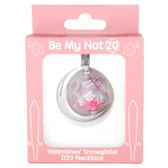 Sirius Dice: D20 Necklace - Be My Nat 20 - Valentines' Snowglobe