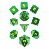 Forged Gaming: Emerald Green 10-Piece Metal Dice Set