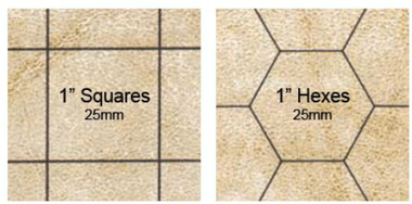 Tapis De Jeu Réversible MegaMat Chessex - 86 X 122 Cm, Carrés 3,8 Cm D'un Côté, Hexagones 3,8 Cm De L'autre - Vinyle, Pour Jeux De Rôle - 9