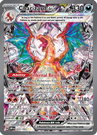 リザードンex sar charizard ex Obsidian Flames Charizard ex 223 - SV03 Obsidian Flames Holofoil (LP) - Game Nerdz