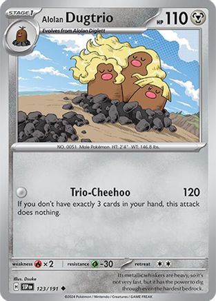 Alolan Dugtrio 123 - SV08 Surging Sparks - Game Nerdz