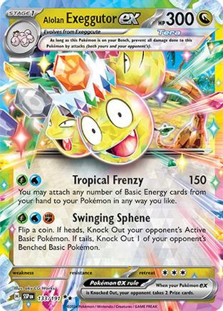 exeggutor pokemon card Alolan GX 107/111 Full Art Rare Crimson Invasion Near Mi CardNest This attack does 60 damage for each heads. Alolan Exeggutor ex 133 -