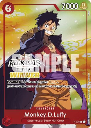 Monkey.D.Luffy (001) (Online Regional 2024 Vol. 2) [Winner] (P-001) One  Piece Promotion Cards - Game Nerdz