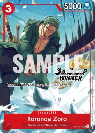 Roronoa Zoro (3-on-3 Cup) [Winner] (ST01-013) One Piece Promotion