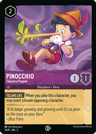 Pinocchio - Talkative Puppet (32) - Disney Lorcana Promo Cards