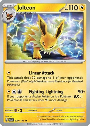 pokemon prismatic card price Jolteon 29 - SV Evolutions Holofoil Collectors highly prize these full Pokemon Trading Card Game Prismatic