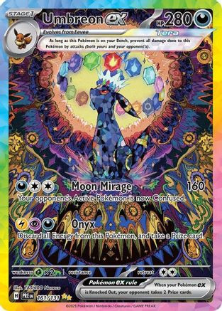 ポケモンカードゲーム Umbreon ex SIR [PRE EN 161/131] English Umbreon ex - 161/131 161 - SV Prismatic Evolutions Holofoil - Game