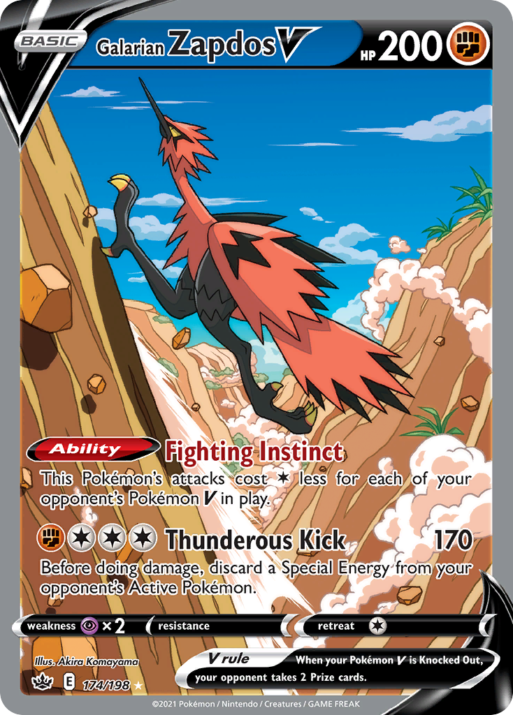 Galarian Moltres V 176/198 - Chilling Reign Holofoil - Game Nerdz