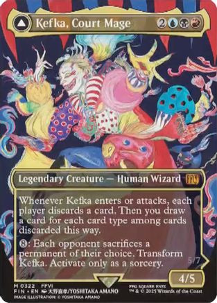 MTG 人造魔道士、ケフカ ボーダーレスfoil Foil】(322)□ボーダーレス□《人造魔導士、ケフカ/Kefka, Court