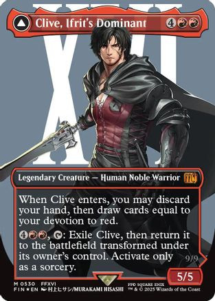 Clive, Ifrit's Dominant (Borderless) (Surge Foil) (FIN-530