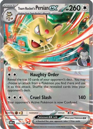 Team Rocket's Persian ex - 150/182 - [SV10 Destined Rivals] Holofoil Heavily Played