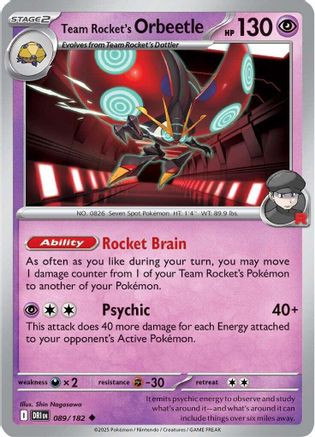 orbeetle pokemon card Japanese Team Rocket's 044/098 sv10 U TCG  ToysOneJapan Captured in a crystal Pokemon  Orbeetle - 065/163